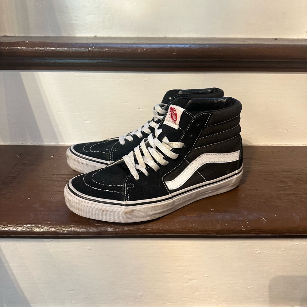Vans Kids Black and White High-Top Sneakers